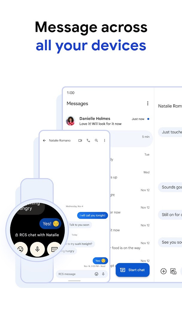 Google Messages Magic Compose screen suggesting AI-written replies