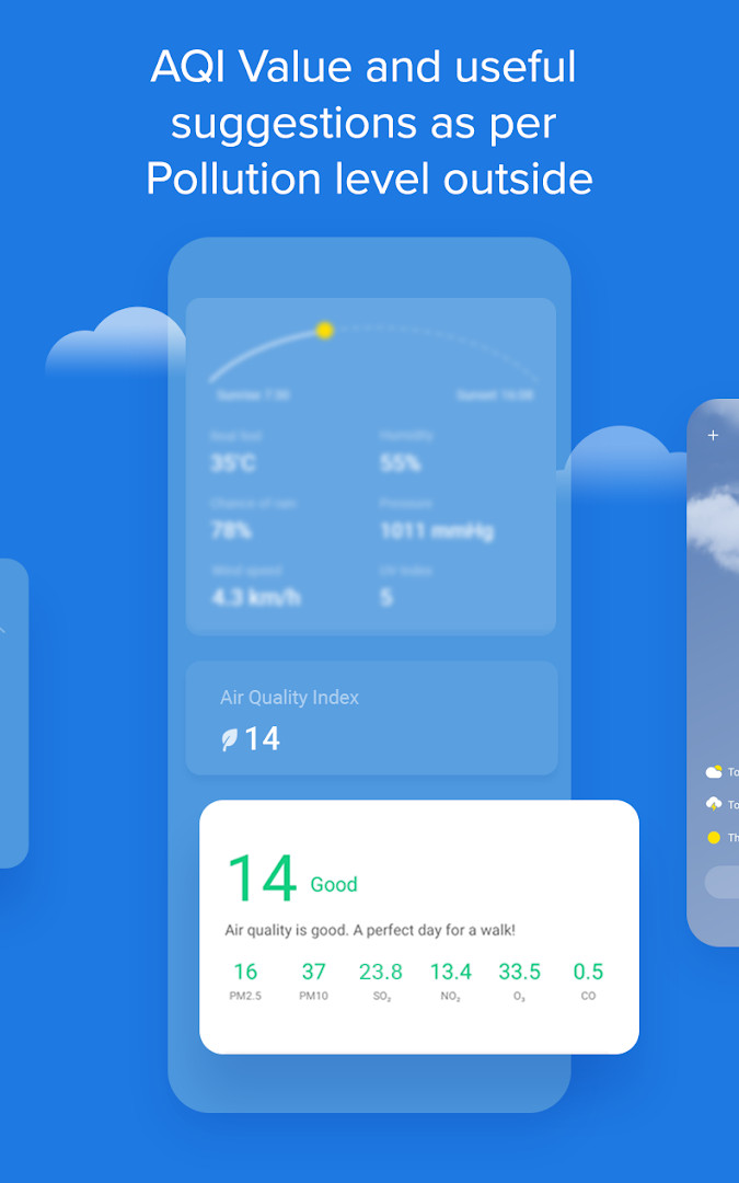 Weather - By Xiaomi daily high and low temperature readout for the day
