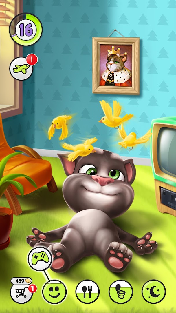 Talking Tom the virtual pet cat repeating what you say in a chat session
