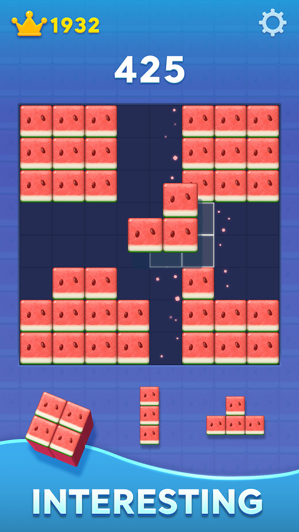 Game over screen with final score and best score