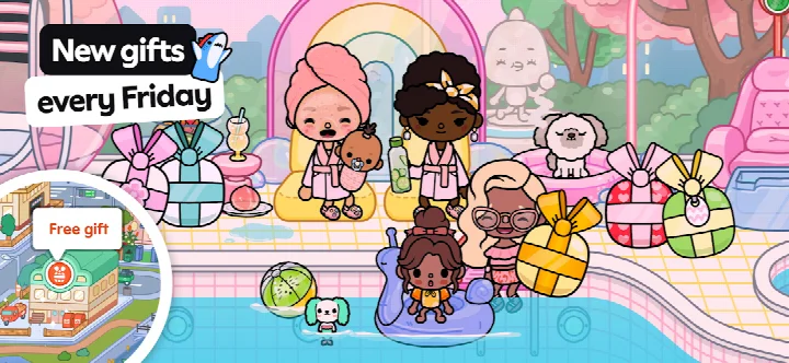 Toca Boca World Post Office with free weekly gifts such as furniture, outfits and pets