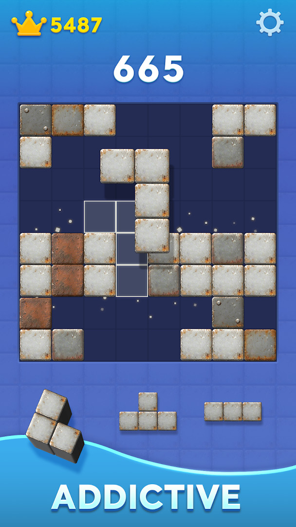 Completed rows clearing with a combo effect