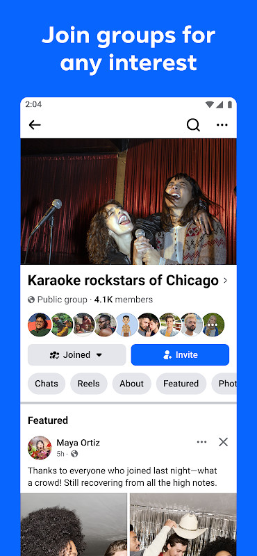 Facebook group chat screen with friends sharing reels