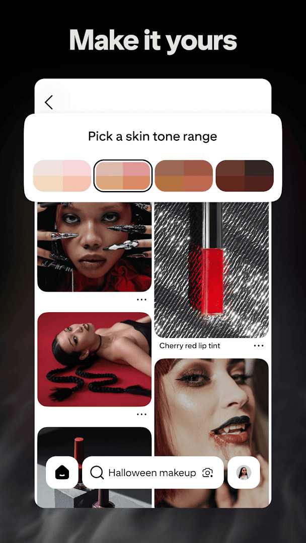Shopping section showing product pins with prices