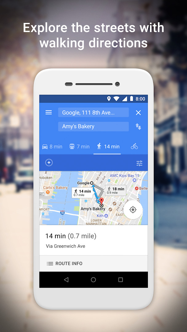 Google Maps Go public transport screen with live bus, train and metro schedules