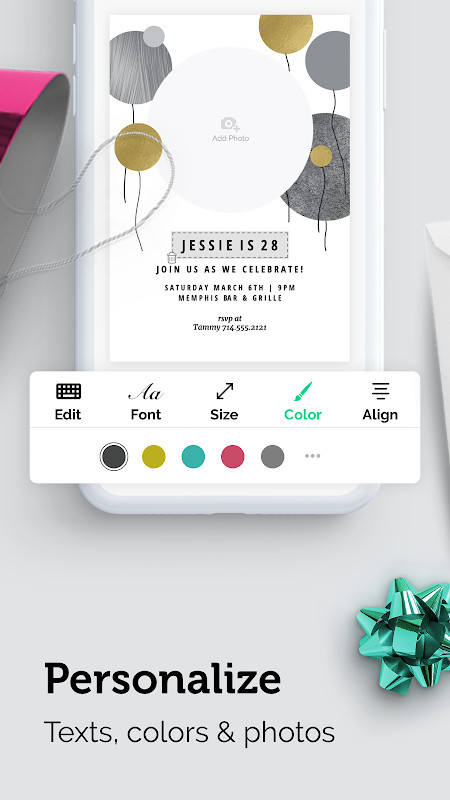 Invitation Maker: Cards & RSVP photo upload with custom shape support