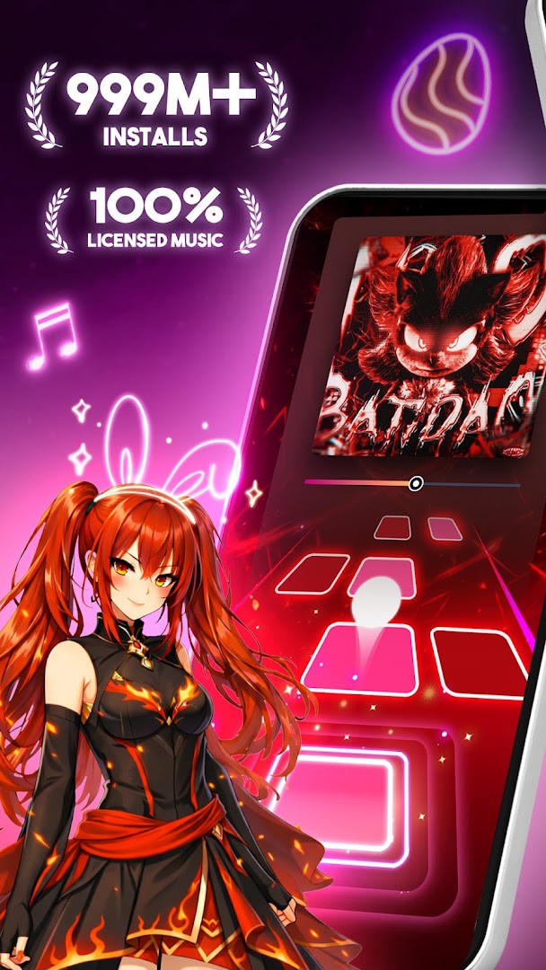 Tiles Hop Music & Ball Game gameplay showing a music ball hopping across piano tiles