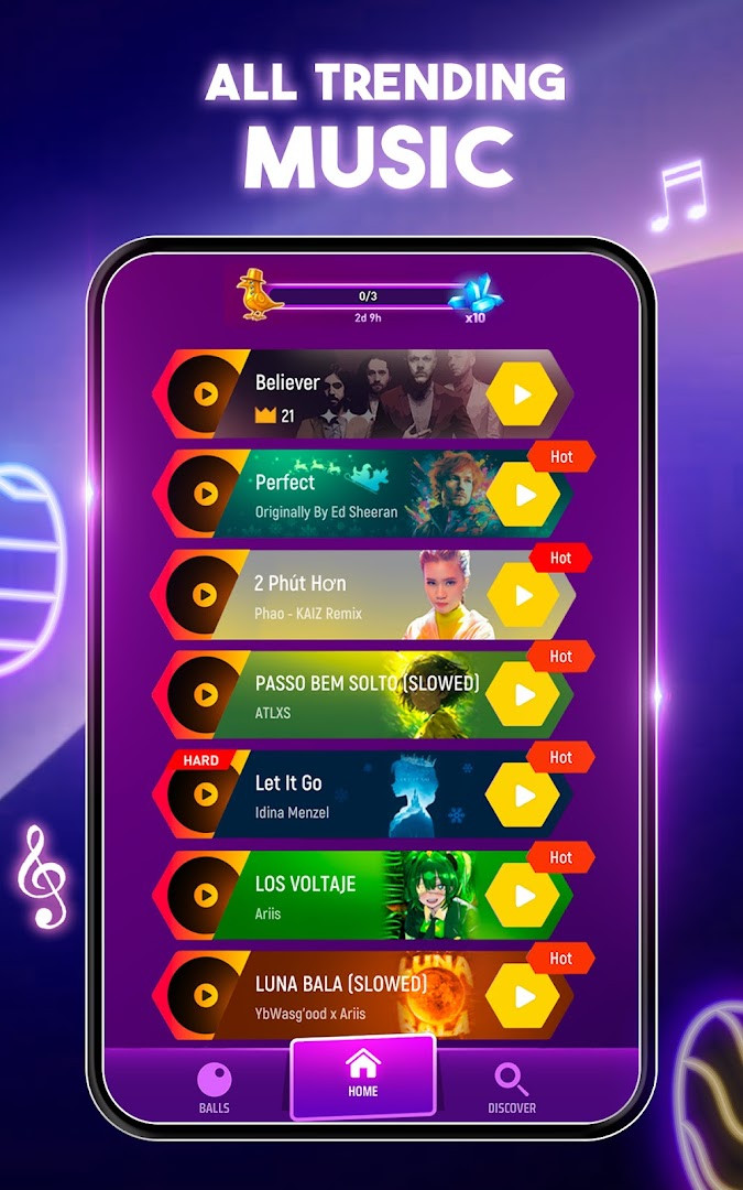 Tiles Hop Music & Ball Game in-game improved visuals and effects for elements