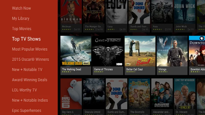 Google TV profile setup screen with content rating and preferences.