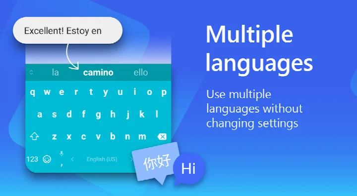 Microsoft SwiftKey AI Keyboard settings screen for keyboard size and layout adjustments