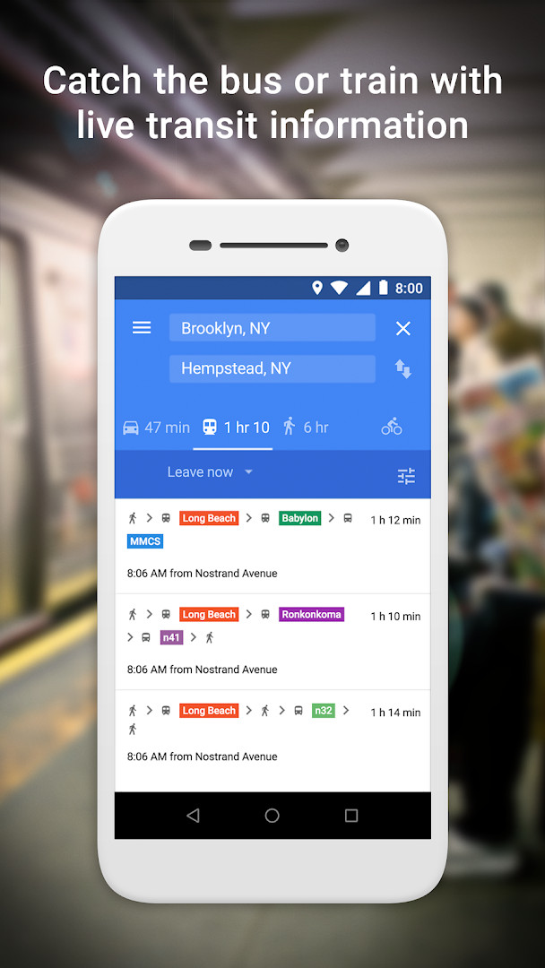 Google Maps Go step-by-step walking directions with a route preview