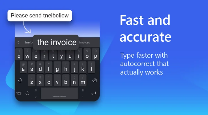 Microsoft SwiftKey AI Keyboard Copilot panel for asking AI questions and composing text