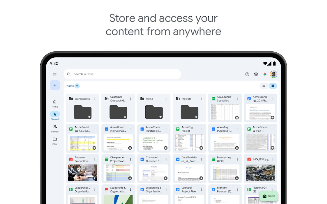 Google Drive offline mode displaying cached files for on-the-go access