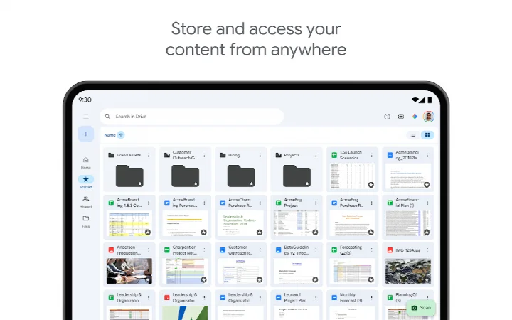 Google Drive offline mode displaying cached files for on-the-go access