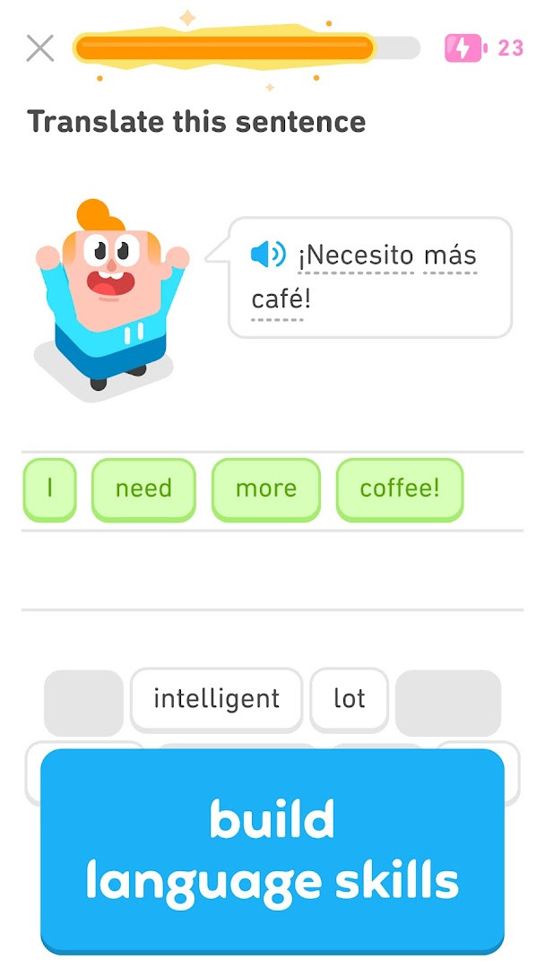 Speaking exercise with microphone prompt
