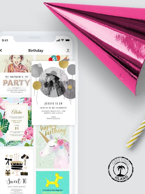 Invitation Maker: Cards & RSVP sharing options for digital cards