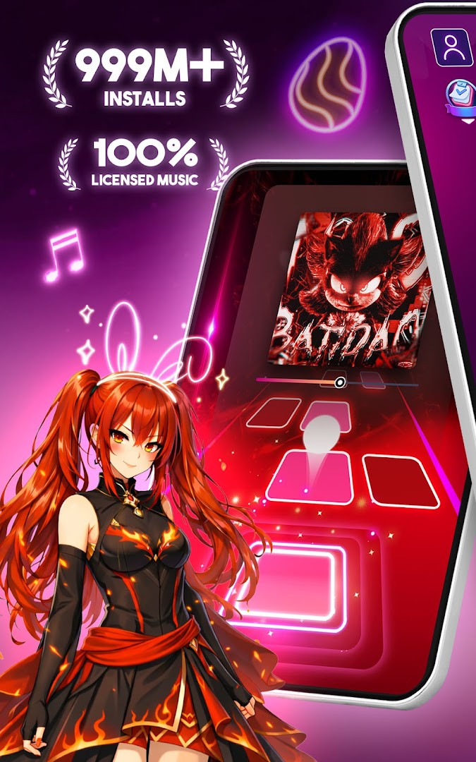 Tiles Hop Music & Ball Game guitar hero style gameplay with notes on every tile