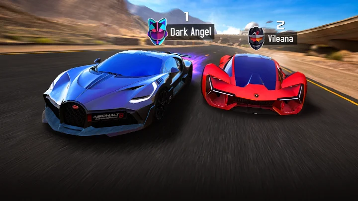 Screenshot of a multiplayer race with multiple cars competing on a track.