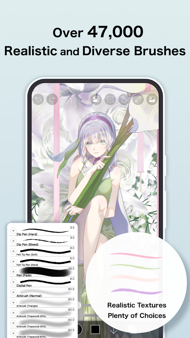 ibis Paint X filter and effect menu applied to a digital painting