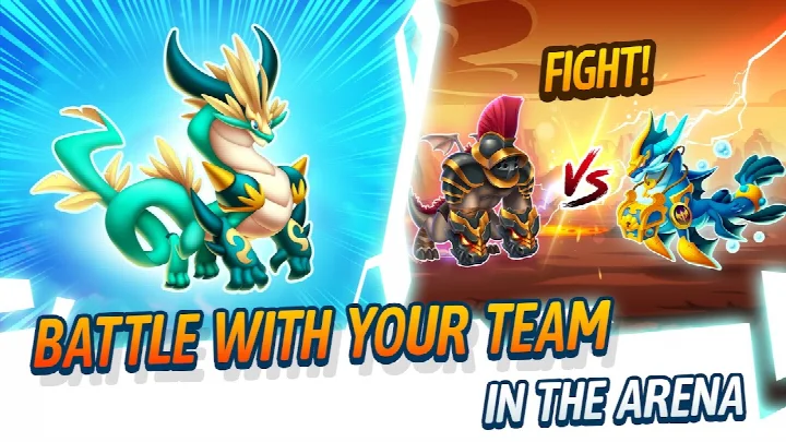 Dragon City: Mobile Adventure dragon collection screen displaying various dragon species.