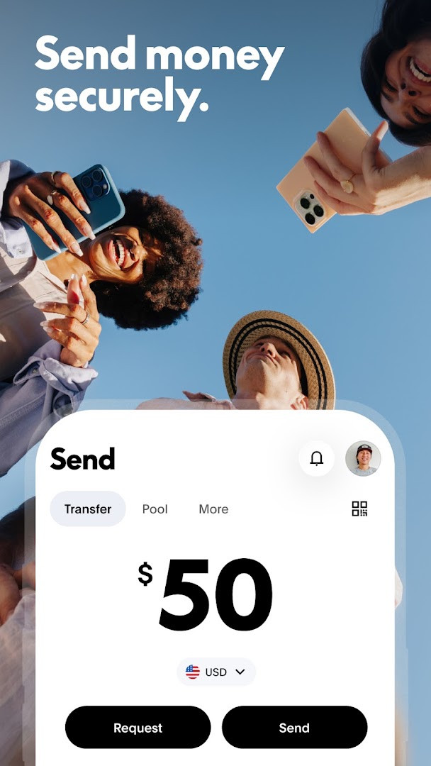 Screen listing recent payments, sends and incoming money in one place