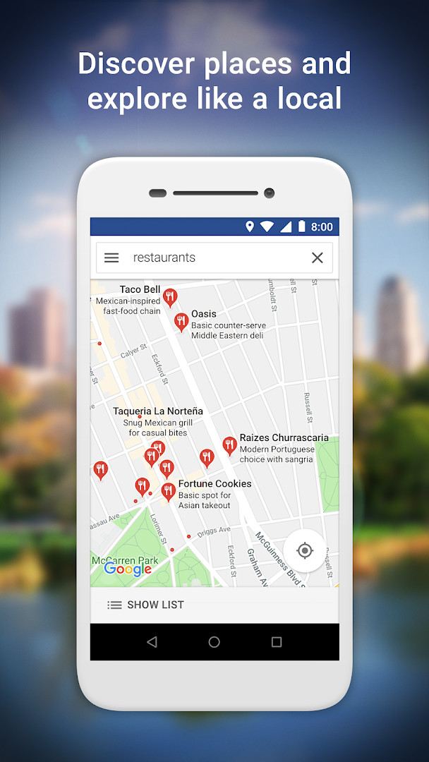 Google Maps Go saved places list for quickly revisiting favorite locations