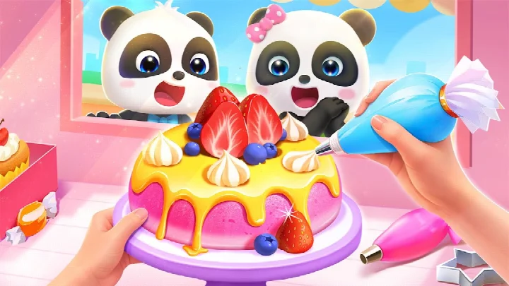 Baby Panda World adventure map with dinosaur kingdom and slides