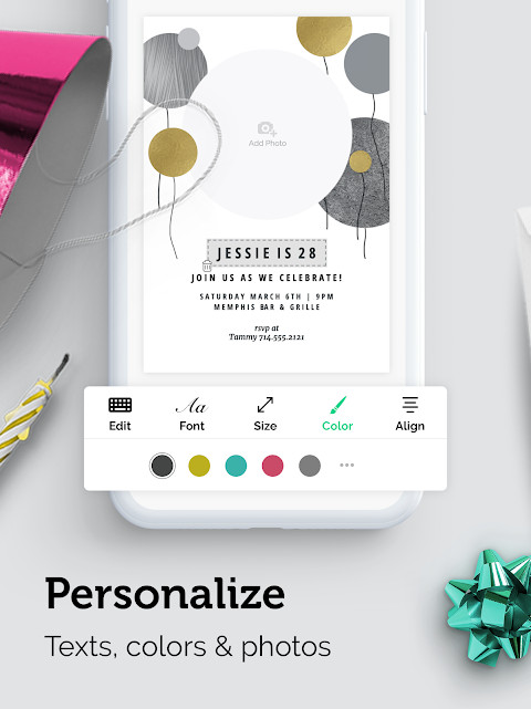 Invitation Maker: Cards & RSVP comment wall for guest messages