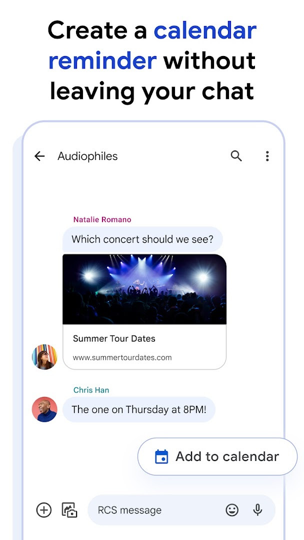 Google Messages end-to-end encrypted chat with a lock indicator