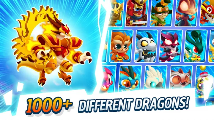 Dragon City: Mobile Adventure city building view with farms, habitats, and dragon towers.