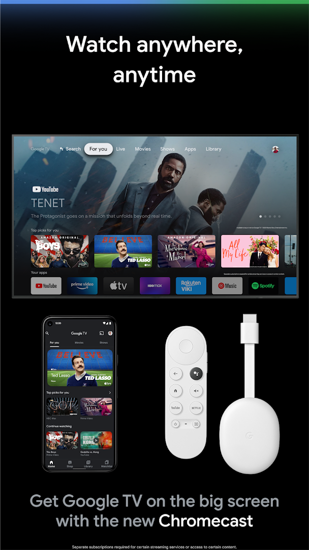 Google TV remote feature letting you control your TV from your phone.