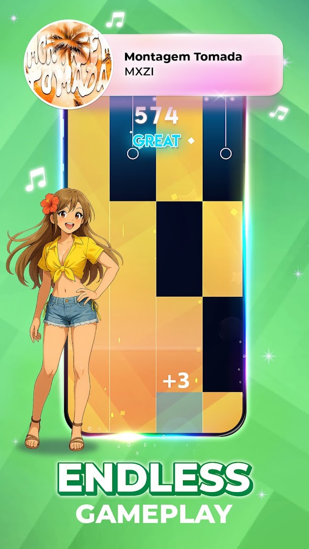 Magic Tiles 3TM - Piano Game screenshot highlighting different difficulty levels.