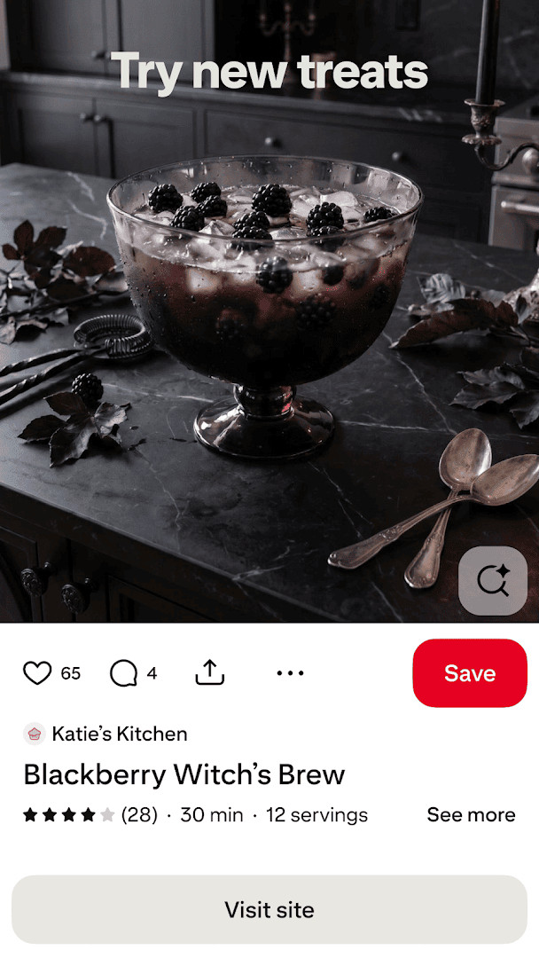Recipe pin with ingredients and cooking steps