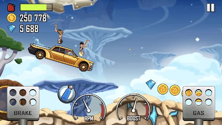 Screenshot displaying the vehicle selection menu with several cars and bikes to choose from.