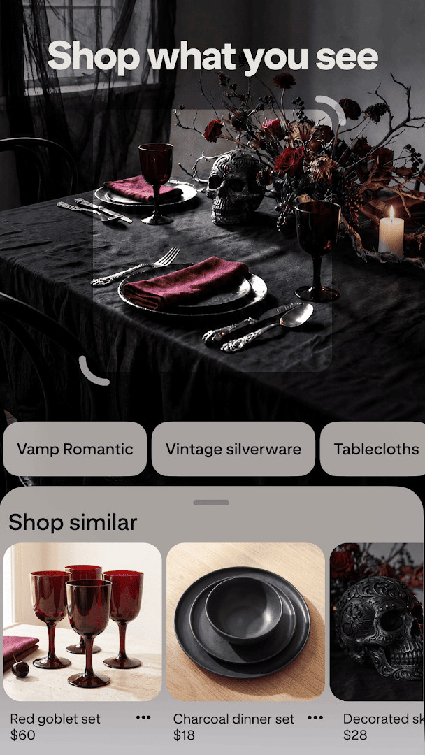 Pin detail view with save and share options