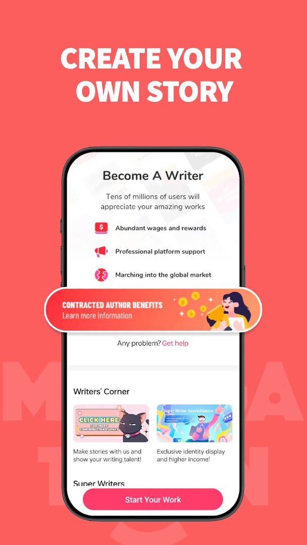 Profile and settings screen with reading preferences and account options in the MangaToon app