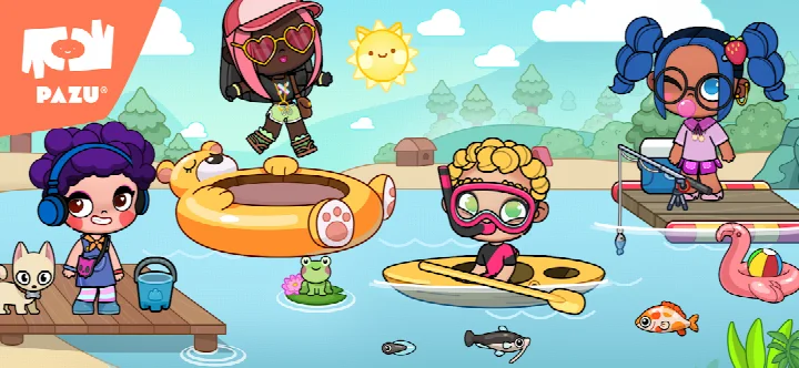 Discovery scene with a hidden treasure and mysterious creatures to encounter